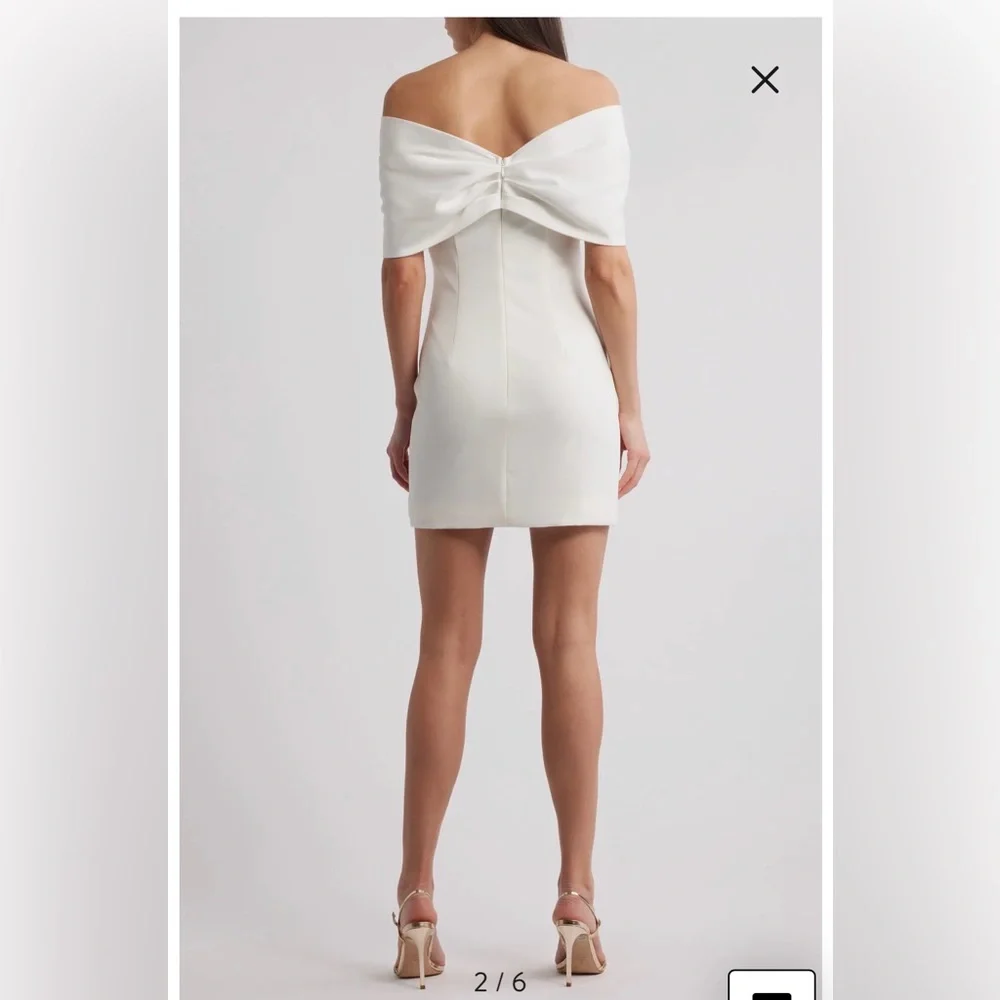 NWT- Sonya Moda Belluno Off the Shoulder Minidress, White, Large - Picture 2 of 12